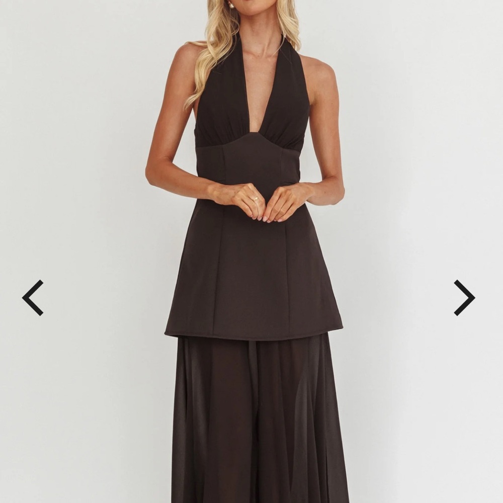 Opulent Halterneck Layered Maxi Dress Black - Picture 12 of 12